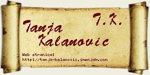 Tanja Kalanović vizit kartica